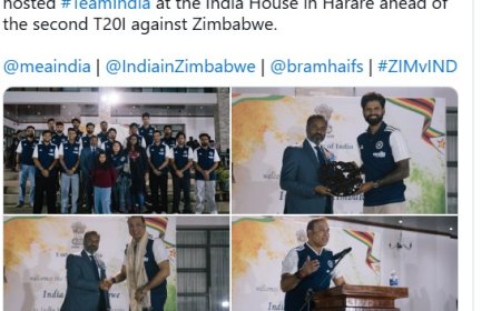 हरारे में 'इंडिया हाउस' में गूंजी टीम इंडिया की गूंज, राजदूत ने किया श्रेयस और लक्ष्मण का सम्मान