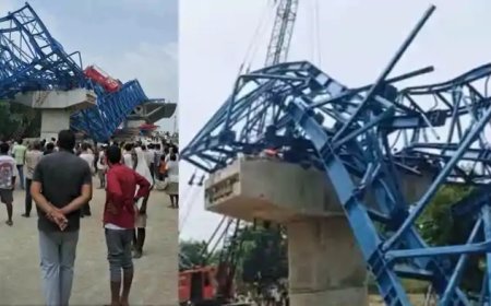 वैशाली में भारतमाला प्रोजेक्ट के NH-139W फोरलेन पुल का लॉन्चर गिरा, 6 मजदूर घायल, तेजस्वी ने सरकार पर साधा निशाना
