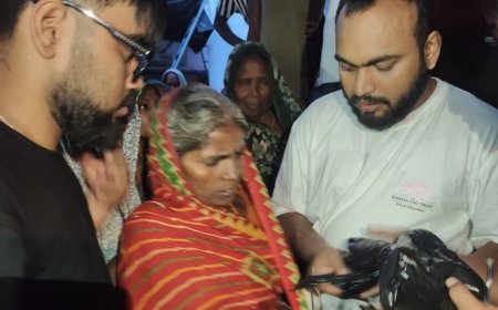  पिपरपांती गांव में कमला अंकिबाई घमंडीराम गोवानी ट्रस्ट ने वितरित की हजारों राहत सामग्री